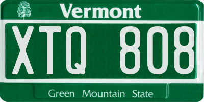 VT license plate XTQ808