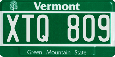 VT license plate XTQ809