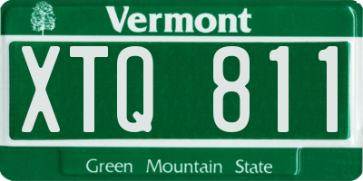 VT license plate XTQ811