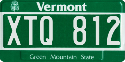 VT license plate XTQ812