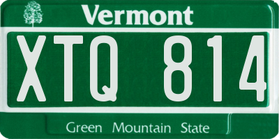 VT license plate XTQ814