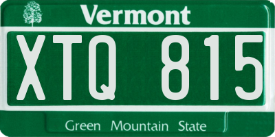 VT license plate XTQ815
