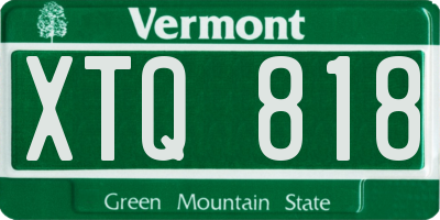 VT license plate XTQ818