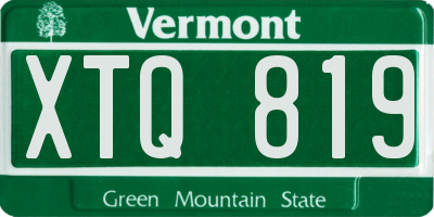 VT license plate XTQ819