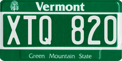 VT license plate XTQ820