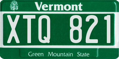 VT license plate XTQ821