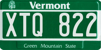 VT license plate XTQ822