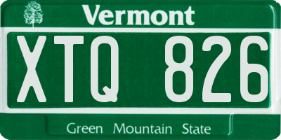 VT license plate XTQ826