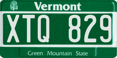 VT license plate XTQ829