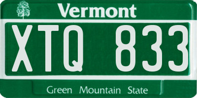 VT license plate XTQ833