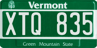 VT license plate XTQ835