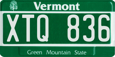 VT license plate XTQ836