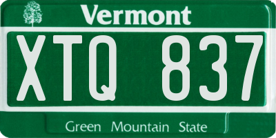 VT license plate XTQ837
