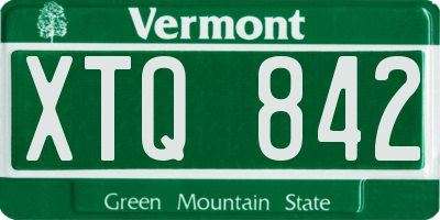 VT license plate XTQ842