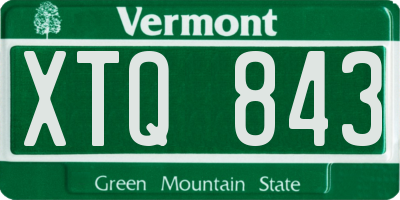 VT license plate XTQ843