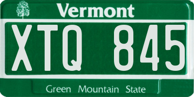 VT license plate XTQ845