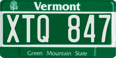 VT license plate XTQ847