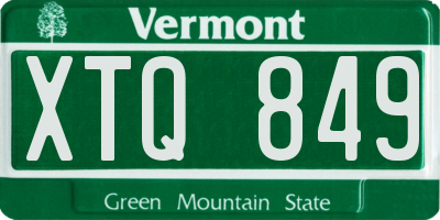 VT license plate XTQ849