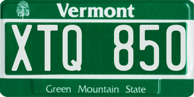 VT license plate XTQ850