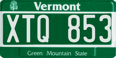 VT license plate XTQ853
