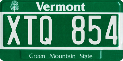 VT license plate XTQ854