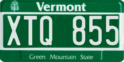 VT license plate XTQ855