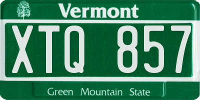 VT license plate XTQ857