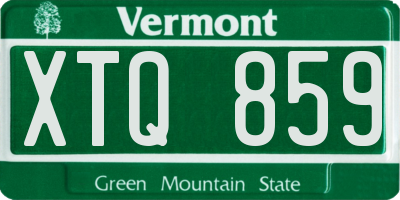 VT license plate XTQ859