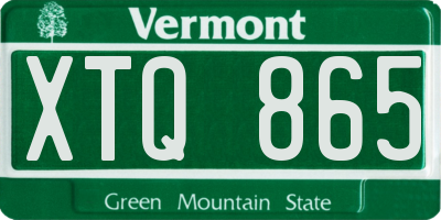 VT license plate XTQ865