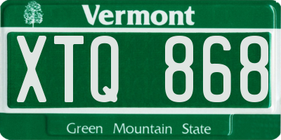 VT license plate XTQ868