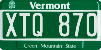 VT license plate XTQ870