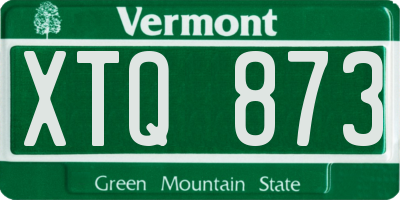 VT license plate XTQ873