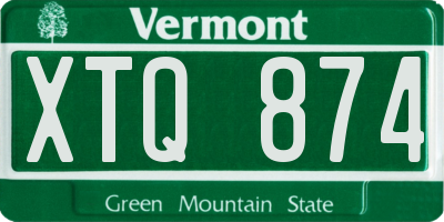 VT license plate XTQ874