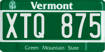VT license plate XTQ875