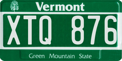 VT license plate XTQ876
