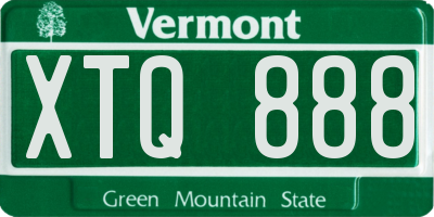 VT license plate XTQ888
