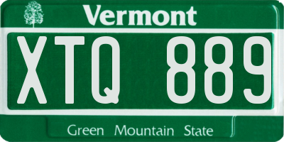VT license plate XTQ889