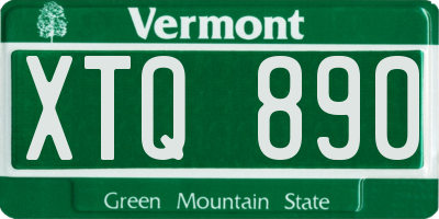 VT license plate XTQ890