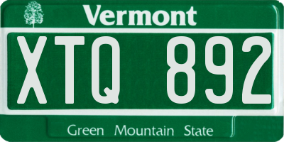 VT license plate XTQ892