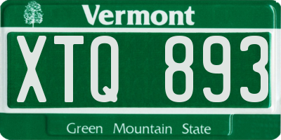 VT license plate XTQ893