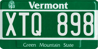 VT license plate XTQ898