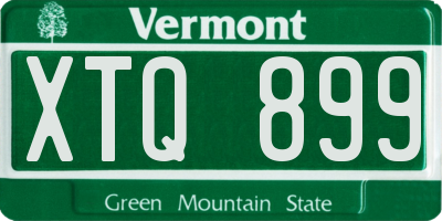 VT license plate XTQ899