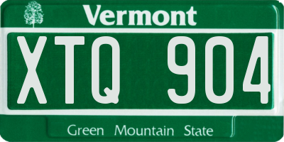 VT license plate XTQ904