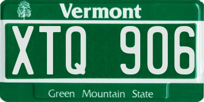 VT license plate XTQ906