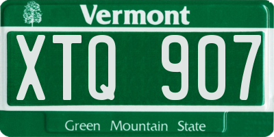 VT license plate XTQ907