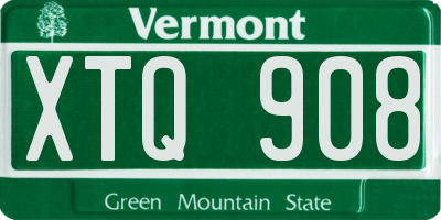 VT license plate XTQ908