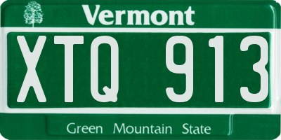 VT license plate XTQ913