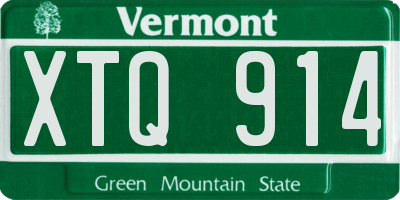 VT license plate XTQ914