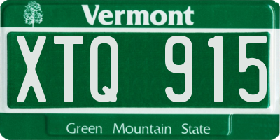 VT license plate XTQ915
