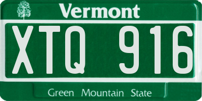 VT license plate XTQ916